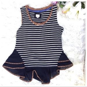 ❤️3/$25❤️ Anthropologie Peplum Top L